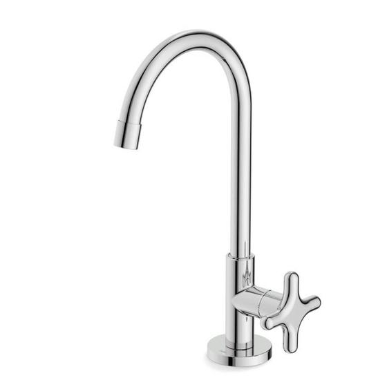 Imagem de Kit com 2 Torneira para Lavatório de Mesa Bica Alta Cross Cromado