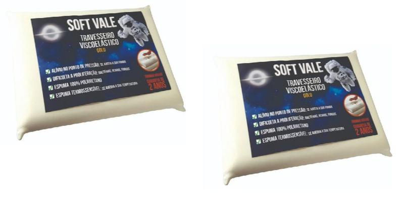 Imagem de Kit Com 2 Travesseiros Nasa Viscoelástico 10 cm altura