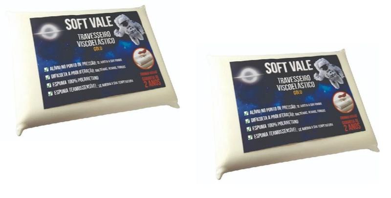 Kit Com 2 Travesseiros Nasa Viscoelástico 10 cm altura Menor preço em Kit Com 2 Travesseiros Nasa Viscoelástico 10 cm altura