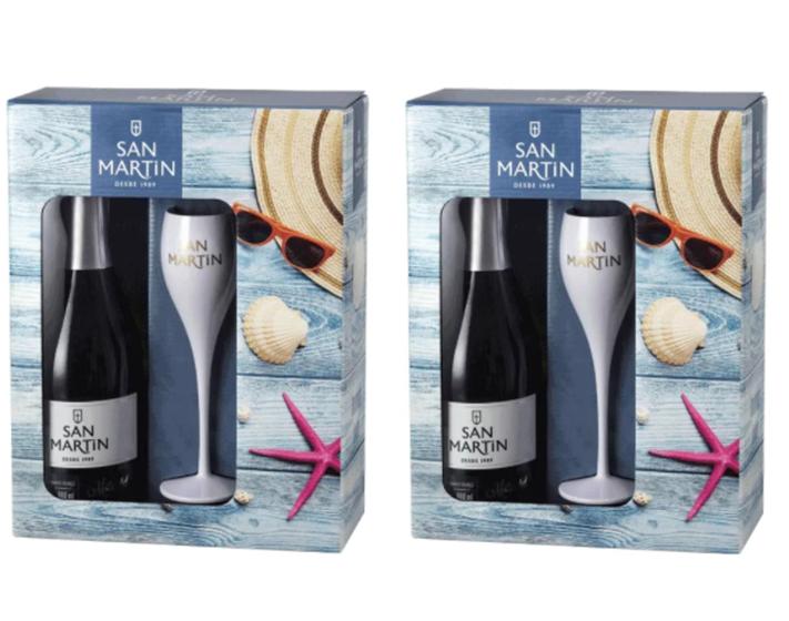 Imagem de Kit com 2 Un Kit Espumante San Martin Moscatel  660 ml + 2 taças
