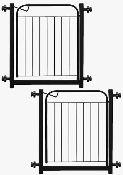 Imagem de Kit com 2 unidades Portão para Cachorros Grade Pet 69cm A 83cm Com Extensor de 10 Cm - PRETO