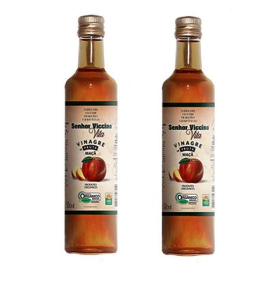 Kit com 2 Vinagres de Maçã Orgânico 500ml - Sr. Viccino Menor preço em Kit com 2 Vinagres de Maçã Orgânico 500ml - Sr. Viccino