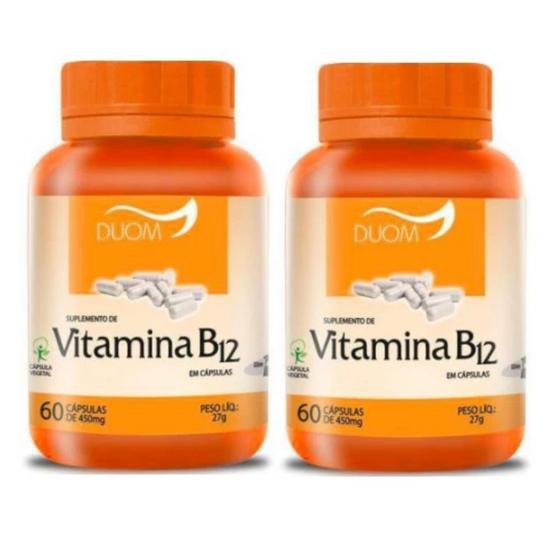 Imagem de Kit com 2 Vitamina B12 Cobalamina 1 Capsula Ao Dia Duom com 60 Capsula