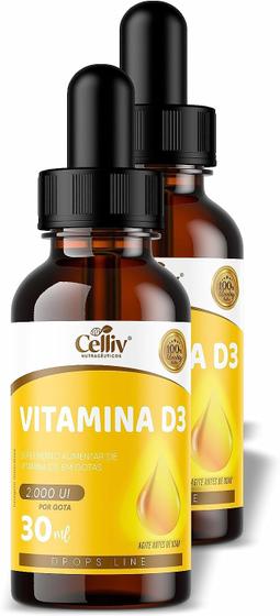 Imagem de Kit Com 2 - Vitamina D3 2000 UI Por Gota 30ml Celliv