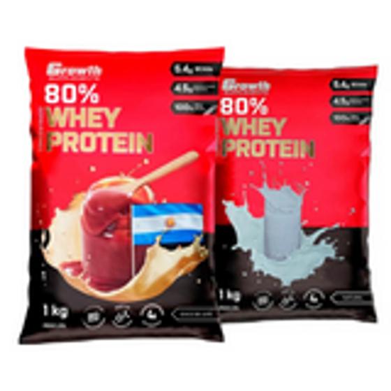 Kit com 2 Whey Protein Concentrado Growth Vários Sabores Doce de