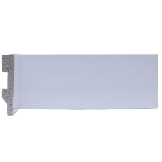 Imagem de Kit com 20 Barras Rodapé de Poliestireno 7cm X 15mm Liso 45m Branco
