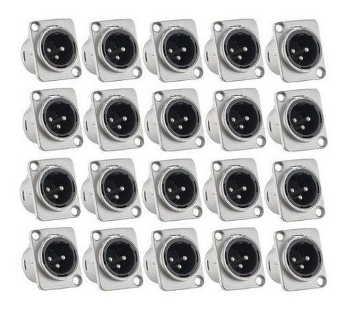 Imagem de Kit Com 20 Conector Xlr Painel Macho Santo Angelo Sa2x