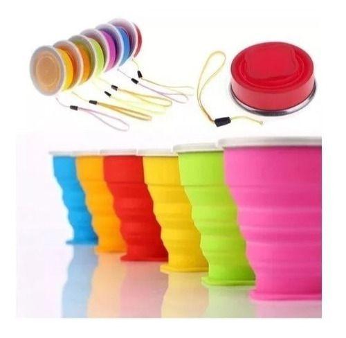 Imagem de Kit Com 20 Copos Dobrável Retrátil De Silicone 200ml