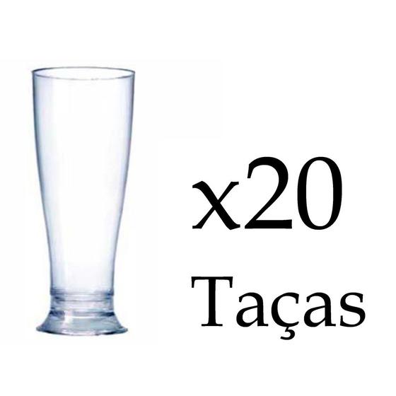 Imagem de Kit com 20 copos taça tulipa de chopp 250ml acrilico cristal/transparente