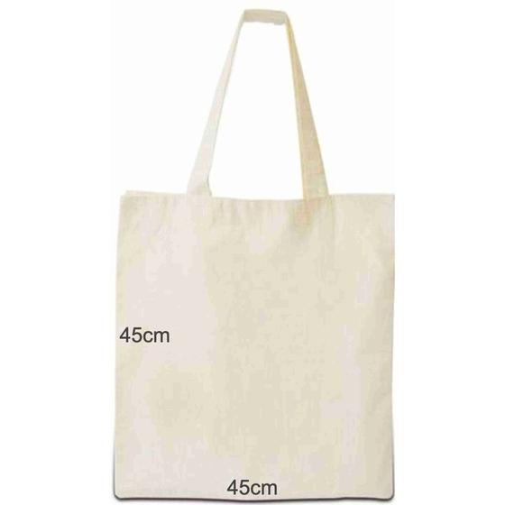 Imagem de Kit com 20 ecobags lisas 45x45cm - 100% algodão