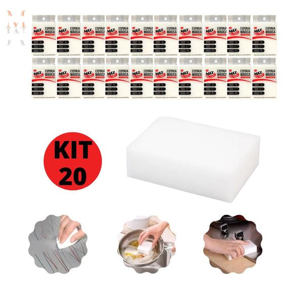 Kit Com 20 Esponja Mágica Melamina Tira Manchas Limpa Tudo Menor preço em Kit Com 20 Esponja Mágica Melamina Tira Manchas Limpa Tudo