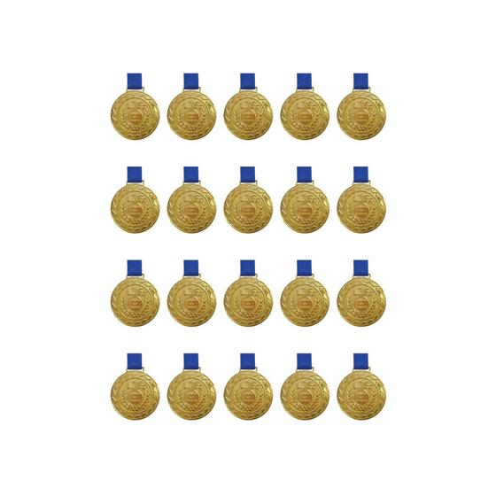 Imagem de Kit Com 20 Medalhas de Ouro M36 Honra ao Mérito Fita Azul Crespar