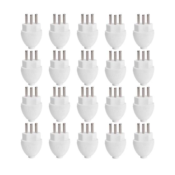 Imagem de Kit com 20 Plug Macho 10A 2P+T Bivolt Branco DN1594 Legrand