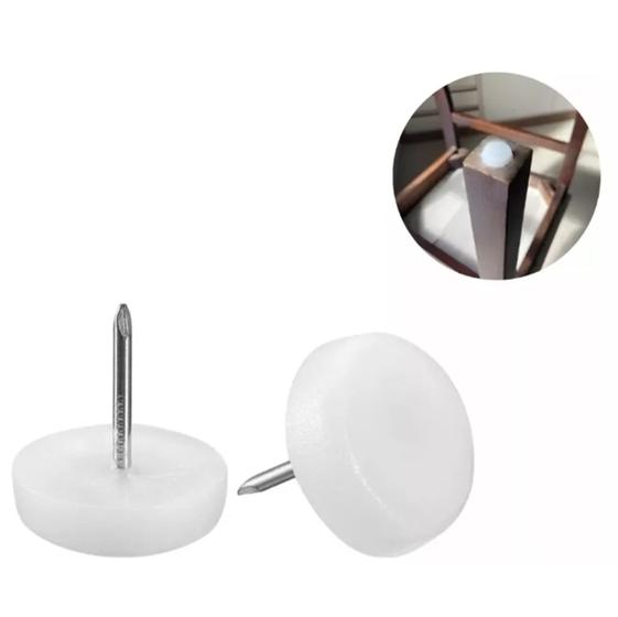 Imagem de Kit Com 20 Sapata Para Pés De Móveis Com Prego Deslizante