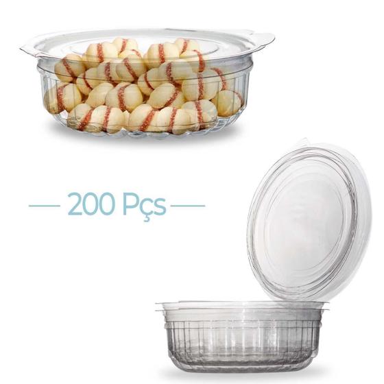 Imagem de Kit Com 200 Embalagem Descartável Delivery Pote Doce 4X12Cm