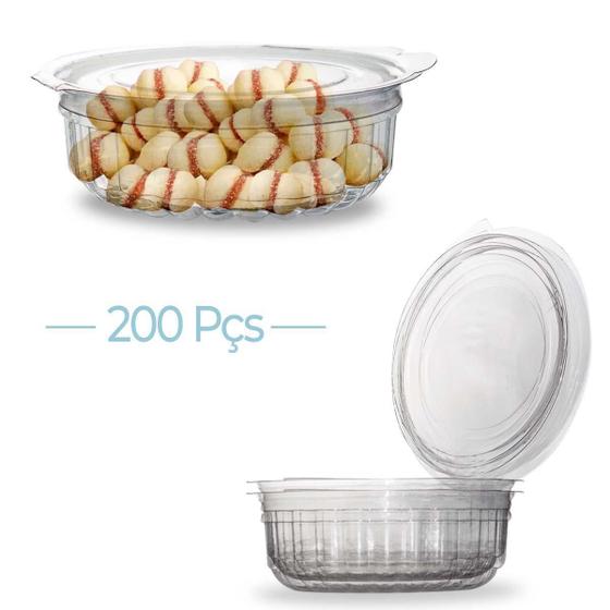 Imagem de Kit Com 200 Embalagem Descartável Delivery Pote Doce 4X12Cm