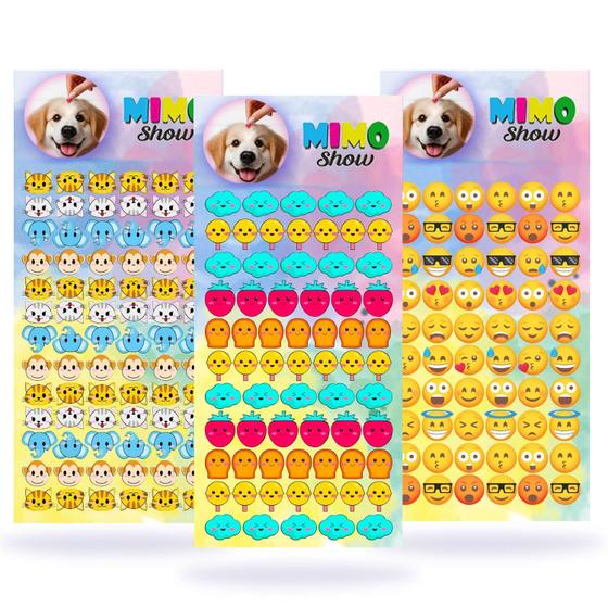 Imagem de Kit com 204 Adesivos Sticker Pet 03 Cartelas Cão e Gato