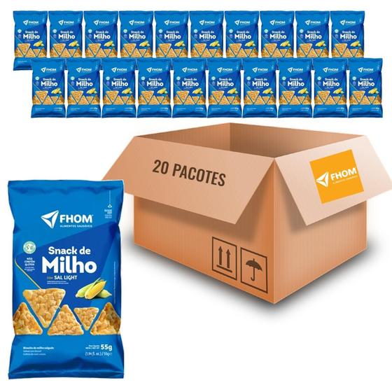 Imagem de Kit Com 20Und Snack De Milho Sal Light S/ Glúten Fhom 55G