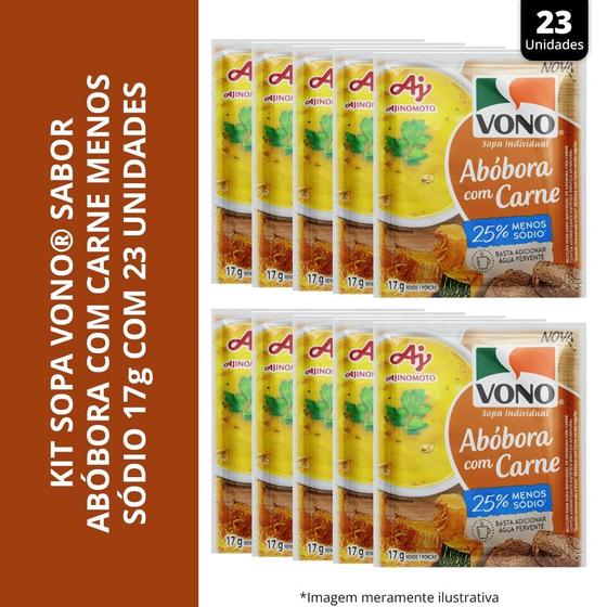 Imagem de KIT COM 23 UNIDADES SOPA VONO SABOR ABÓBORA COM CARNE MENOS SÓDIO 17g