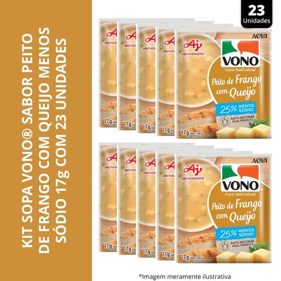 Imagem de KIT COM 23 UNIDADES SOPA VONO SABOR PEITO DE FRANGO COM QUEIJO MENOS SÓDIO 17g