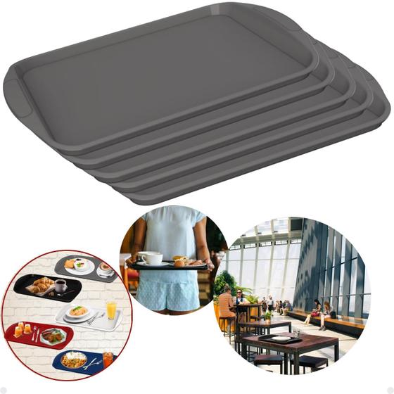 Imagem de Kit com 24 Bandejas Multiuso Retangular 44x30,7 cm Resistente Restaurante Self Service FastFood Bares