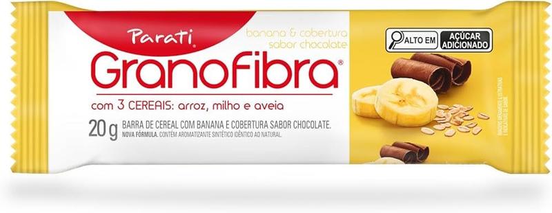 Imagem de KIT COM 24 BARRA DE CEREAL GRANOFIBRA PARATI 20g - BANANA E CHOCOLATE