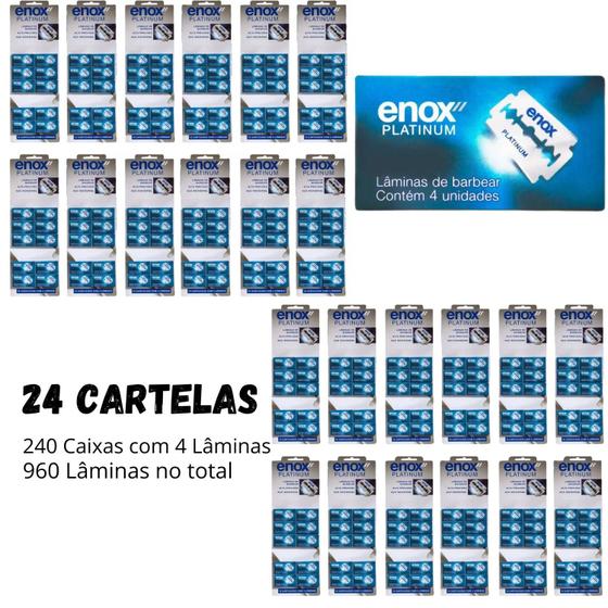 Imagem de Kit com 24 cx de laminas enox platinum duplo fio com 960 unid