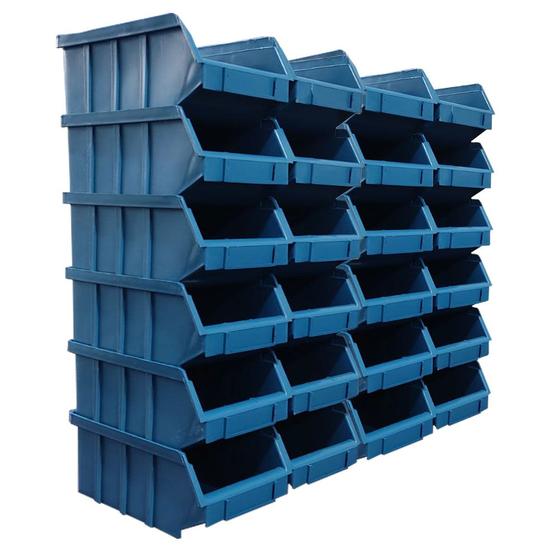 Imagem de Kit Com 24 Gaveteiros de Plástico Organizador Bin Nº 4 - Azul