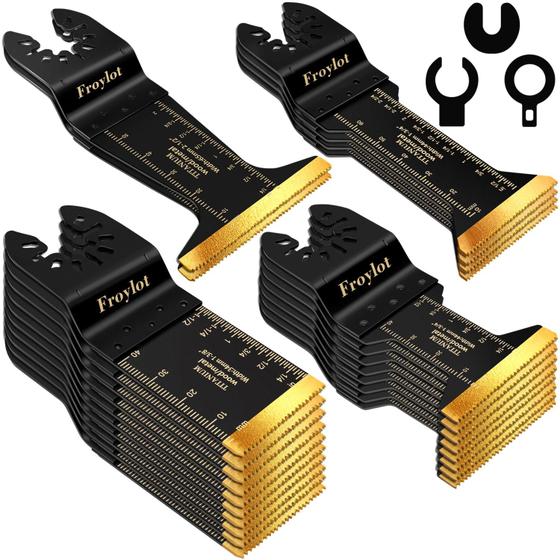 Imagem de Kit com 24 Lâminas de Serra Oscilante FROYLOT Titanium - Para Metal e Madeira