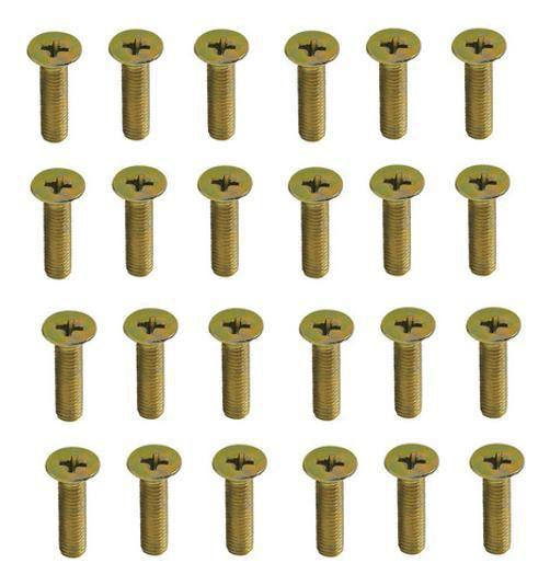 Imagem de Kit Com 24 Parafuso Conico Philips M6X16 Dourado