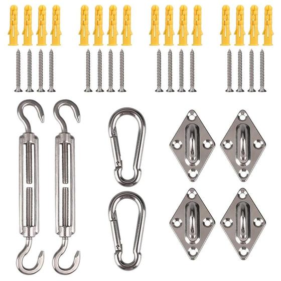 Imagem de Kit com 24 Peças de Hardware em Aço Inoxidável 304 para Vela de Sombra