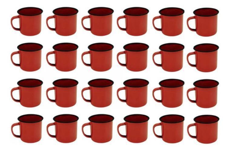 Imagem de Kit Com 24x Caneca Esmaltada Retrô 150ml - Art House