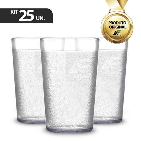 Imagem de Kit com 25 Copos Transparente em Policarbonato Inquebrável 250ml 