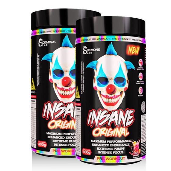 Imagem de Kit Com 2Un Pré Treino Insane Fruit Punch 400G Demons Lab