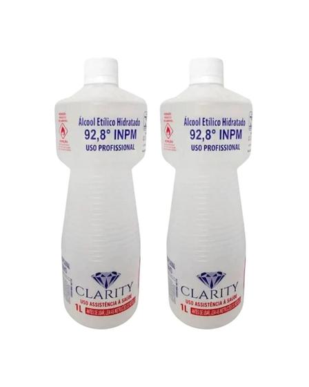 Imagem de Kit com 2und Álcool Etílico Hidratado 92% INPM Bactericida 1 Litro 1L