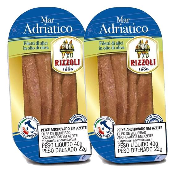 Imagem de Kit Com 2Und File De Anchovas Italiano Rizzoli 40G