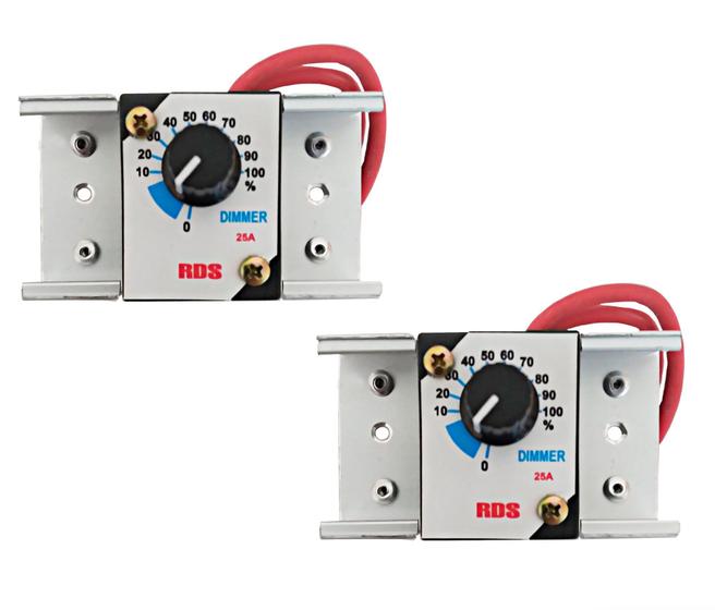 Imagem de Kit com 2x Dimmer 25A 4000W Controlador voltagem tensão Dimer variador bivolt