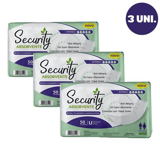Imagem de Kit com 3 Absorvente Geriátrico Pós Parto E Operatório Security Com 150 Atacado