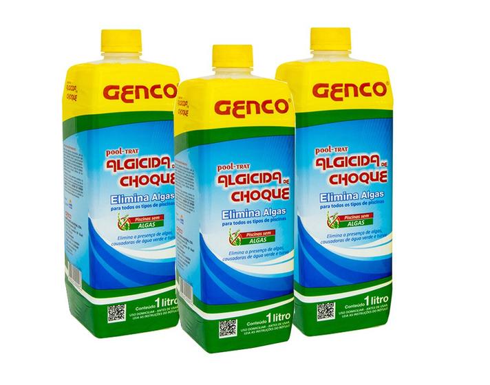 Imagem de Kit com 3 Algicida de Choque 1 litro cada - Genco