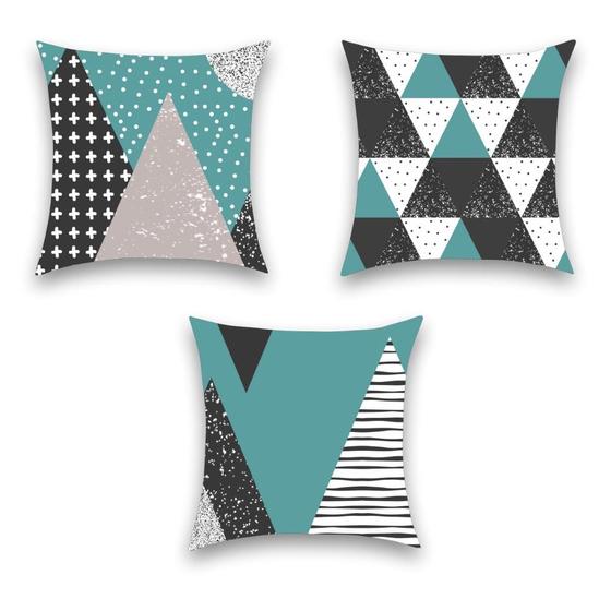 Imagem de Kit com 3 Almofadas Cheias 40x40cm Sem Zíper Estampas Diversas