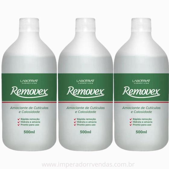 Imagem de Kit Com 3 Amaciante de Calosidade & Cutículas Laborart Removex 500ml