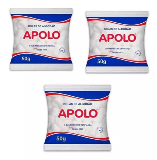 Imagem de kit com 3 Apolo Algodão Bolas - 50g