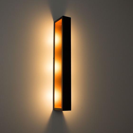 kit com 3 Arandelas Led Efeito Decorativa Parede Teto 10w 50cm Preta 110V St164 Menor preço em kit com 3 Arandelas Led Efeito Decorativa Parede Teto 10w 50cm Preta 110V St164