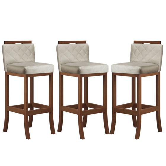 Imagem de Kit com 3 Banquetas Alta com Matelassê