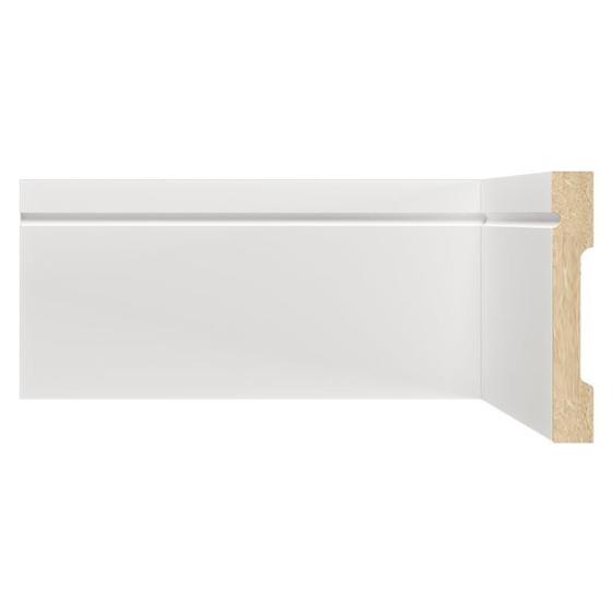 Imagem de Kit com 3 Barras Rodapé Mdf 1003 Moldufama 15mmx10cm Metro Linear 7,2m Branco