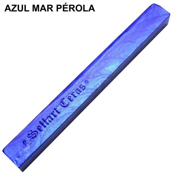 Imagem de Kit Com 3 Bastão Cera Para Lacre Flexível Azul Mar Pérola Sellart