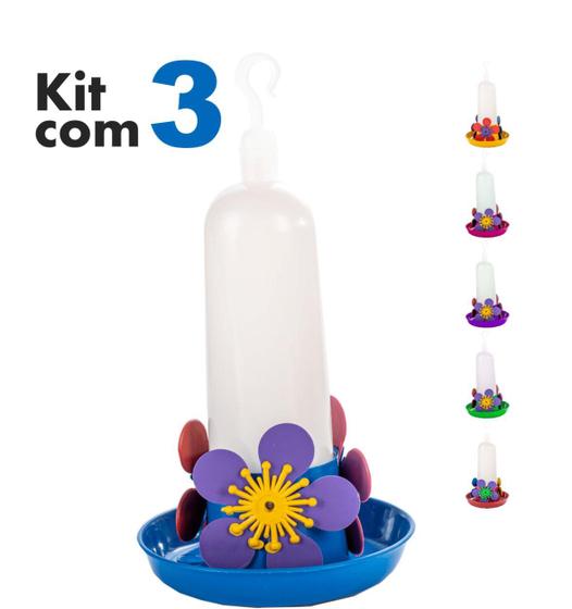 Imagem de Kit com 3 Bebedouros Beija-Flor Mini 100 ml