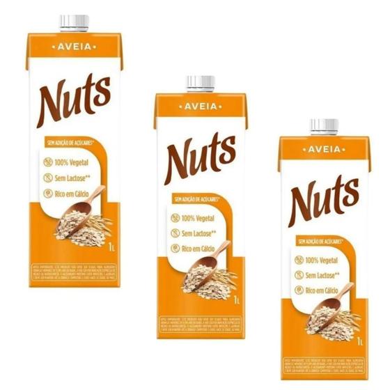 Imagem de Kit Com 3 Bebidas Aveia Nuts 1L