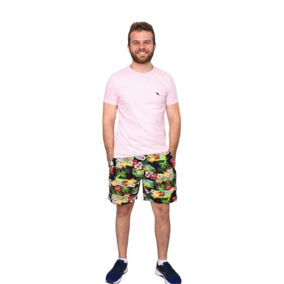 Imagem de Kit com 3 Bermuda Estampada Masculina Com Elastano Plus Size
