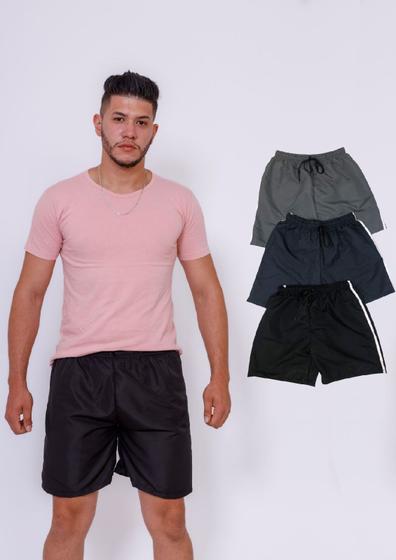 Imagem de Kit Com 3 Bermudas Tactel Básica Masculino Adulto